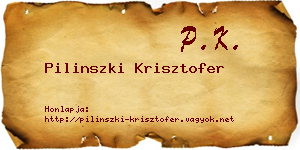 Pilinszki Krisztofer névjegykártya